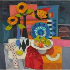 Jack Morrocco, L'ASSIETTE DE VALLAURIS, oil on canvas