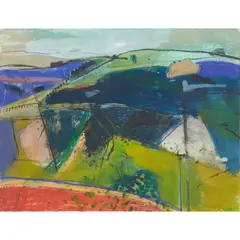 Barbara Rae, SUMMER MOOR, 1996, mixed media on paper