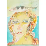 John Bellany, WOMAN OF THE NORTH SEA, watercolour