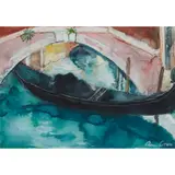 Ann Oram, VENETIAN CANAL II, watercolour and gouache
