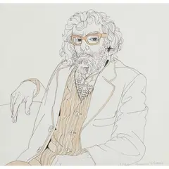 Alasdair Gray, PORTRAIT OF AONGHAS MCNEACAIL, 1984, mixed media