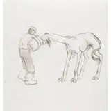 Charles Avery, UNTITLED (MAN FEEDING AN UNRIDEABLE), 2006, pencil