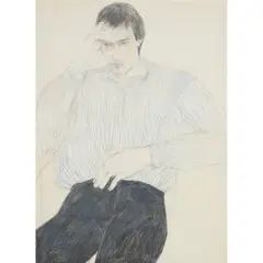 Fionna Carlisle, STUDY OF A MAN, Mixed media on paper