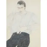 Fionna Carlisle, STUDY OF A MAN, Mixed media on paper