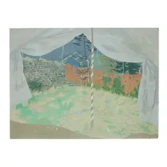Barbara Balmer, MARQUEE IN A WALLED GARDEN, oil on board