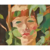 Archie Forrest, PORTRAIT HEAD (LINDA I), oil on board