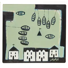 Simon Laurie, PORT VIEW, acrylic on board