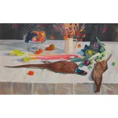 John Cunningham, STILL LIFE OF GARDEN PRODUCE AND GAME, oil on canvas