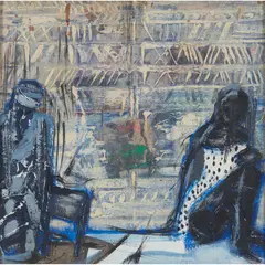 THRENODY STUDY by Robin Philipson, 1970, oil on canvas, sold Jan 2024
