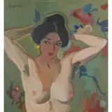 Alexander Goudie, NUDE WITH EXOTIC BIRDS, oil on canvas