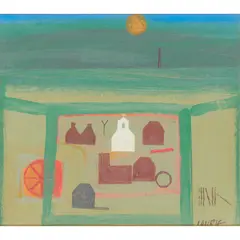 Simon Laurie, CHURCHYARD, oil on board