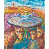 Neil MacPherson, STILL LIFE WITH SHEEP, oil pastel