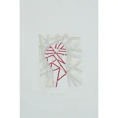 Paul Neagu, FIST CITY, 1981, Screenprint with hand-colouring, A/P