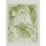 John Byrne, SELF-PORTRAIT WITH PIPE, Etching, 13/20