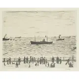L. S. Lowry, SEASIDE PROMENADE, Off-set lithograph, 72/75