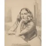Gerald Brockhurst, MEDITATION, conté and charcoal