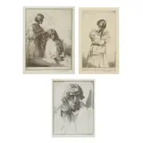 Gerald Brockhurst, THREE ETCHINGS: DEUX LANDAISES (EVENING) - 1923; XENIA; THE TWO MELISANDES, 1927, Etching