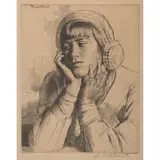 Gerald Brockhurst, LE BEGUIN, 1922, Etching