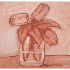 Jack Knox, TULIPS, oil on paper