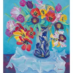 Josephine Graham, JUG OF TULIPS, oil on canvas