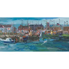 James Harrigan, GIRVAN HARBOUR, oil on board