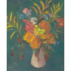 Moira Beaty, SUMMER BLOOMS, oil on board