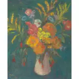 Moira Beaty, SUMMER BLOOMS, oil on board
