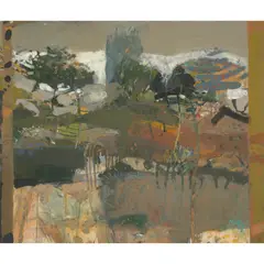 Sandy Murphy, CORNER OF A GARDEN, AUTUMN, 1992, oil and pastel on board