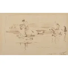 Joseph Crawhall, POLO, Ink study