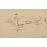 Joseph Crawhall, POLO, Ink study