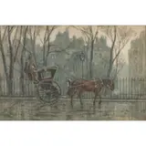 Herbert Marshall, GOING HOME: A WET MORNING, 1879, watercolour and pencil