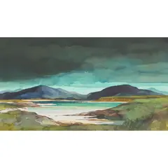 Tom Shanks, WESTERN ISLES LANDSCAPE, watercolour