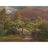 Colin Hunter, HIGHLAND BRIDGE, oil on canvas