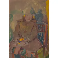 WINTER SUNSHINE by Steven Spurrier, gouache and pencil on buff paper, sold Oct 2023