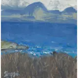 Charles Simpson, SQUAWKING RAVEN & PAPS OF JURA, oil on board
