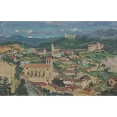 Alastair Flattely, MALLORCAN VILLAGE, oil on board