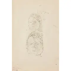 Patrick Procktor, PORTRAIT STUDIES OF FRANCIS BACON (FROM LIFE), graphite on paper, double-sided