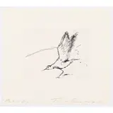 Tracey Emin, ABOUT TO FLY, 2014, polymer gravure etching on Somerset wove paper, adapted from a monoprint drawn by the Artist in 1993