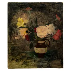 Heather Copley, STILL LIFE OF JUG OF FLOWERS, oil on canvas