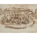 John Aldridge, SAN SEVERO, 1945, pencil, sepia ink and wash on paper