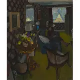 John Aldridge, THE PLACE HOUSE: THE ARTIST'S DRAWING ROOM, GREAT BARDFIELD, oil on board