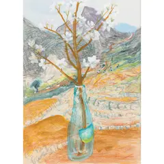 Winifred Nicholson, PLUM BLOSSOM, GREECE, 1973, gouache and pastel