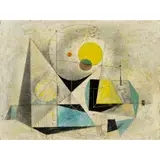 Clarke Hutton, COMPOSITION, 1983, oil on panel, mounted on artist's backboard