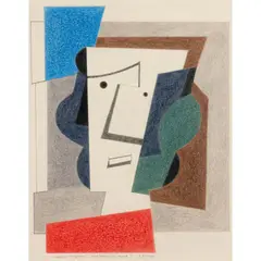 Bryan Ingham, MEDITERRANEAN HEAD V, STUDY FOR SCULPTURE, 1995, pencil and crayon on paper