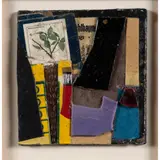 Bryan Ingham, STILL LIFE WITH GLASS AND MATCHES, BREMEN, 1985, collage on board