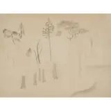 Christopher Wood, TREES IN THE SOUTH OF FRANCE, 1928, and inscribed Redfern Nov 18 1968 in pencil (to reverse of sheet), pencil on paper