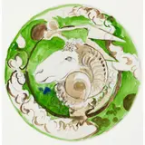 Graham Sutherland, DESIGN FOR A PLATE: RAM'S HEAD, 1973, initialled and dated in pencil (lower centre), watercolour, gouache and pencil on paper
