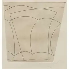 Ben Nicholson, FORMS IN A LANDSCAPE (COLUMNS AND JUGS), 1966 (LAFRANCA 15), etching with plate-tone, unnumbered, aside from the edition of 300