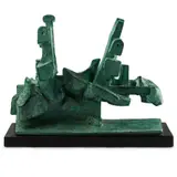 JOUSTING by Laurence Broderick, verdigris bronze on black marble base, sold Apr 2024
