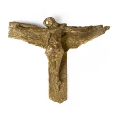 Graham Sutherland, CRUCIFIXION, c. 1961-64, gilt bronze, prototype for the central part of the new altar cross of Ely Cathedral